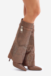 Enathlin - Bottes décorées à talon fin - marron
